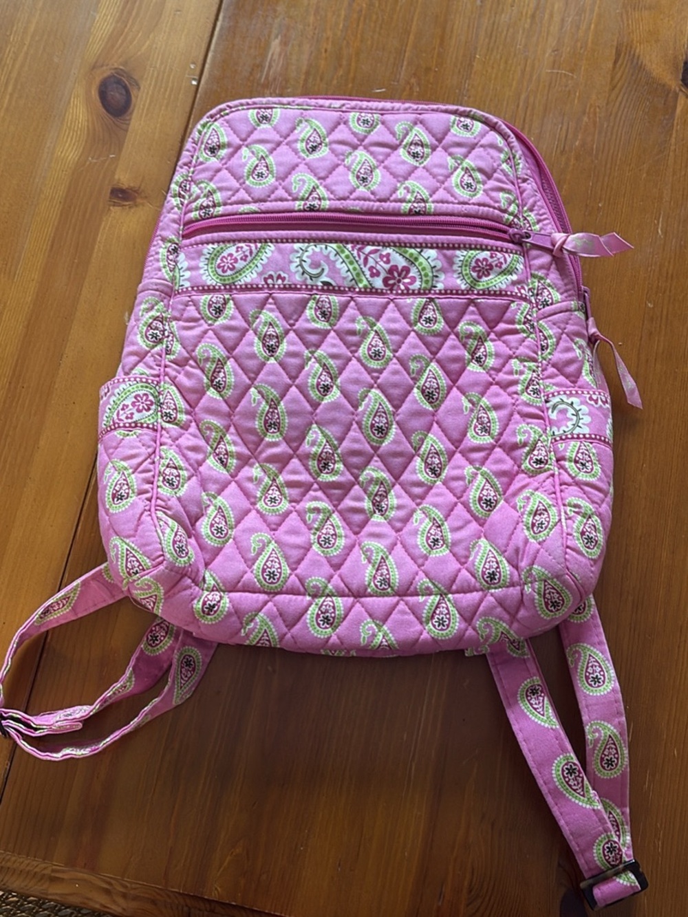 Vera Bradley Pink Paisley Quilted Backpack
